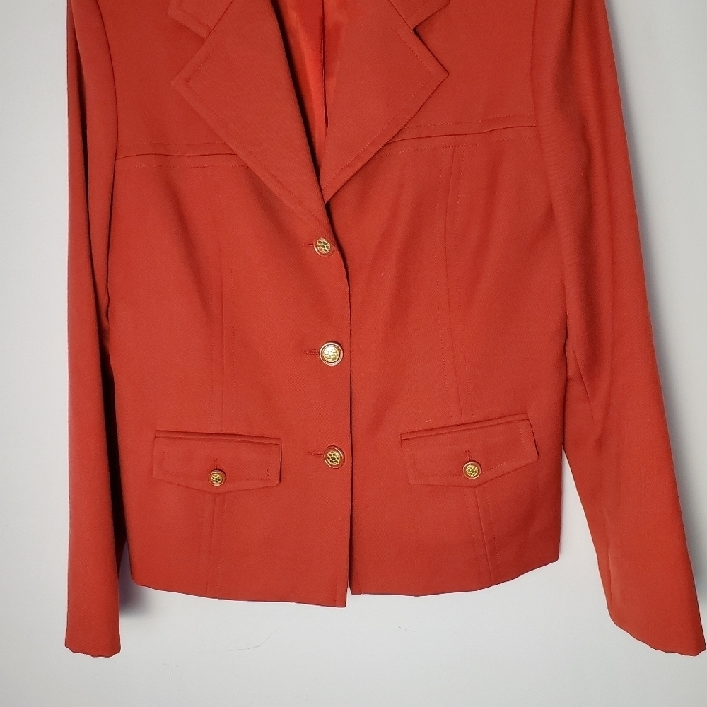 Vintage Conrad C Wool Orange Blazer and Pencil Skirt Set - Picture 8 of 15